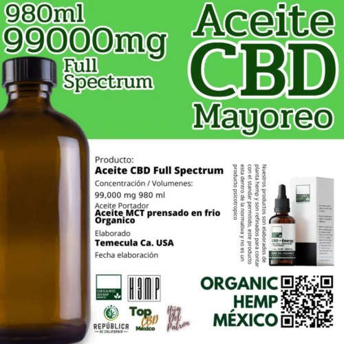 aceite de cbd 99000 mg en 980 ml