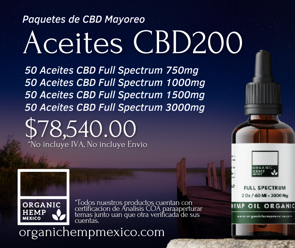 paquetes mayoreo a200 organic hemp mexico