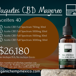 paquete cbd mayoreo organic hemp mexico aceites 40